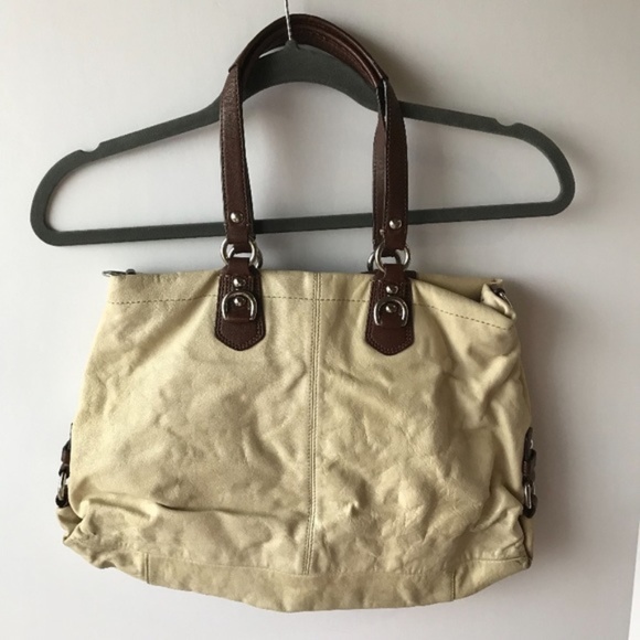 Coach | Cream & Brown Y2K Leather Hobo Shoulder Bag - Picture 3 of 8